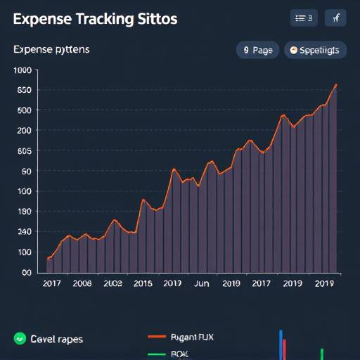 Graph showing tracked expenses over time, highlighting spending patterns