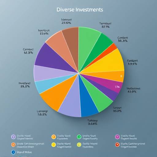 Graphical representation of diverse portfolio holdings, showing asset allocation in a pie chart