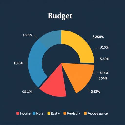 Illustration of a budget pie chart showing income and expenses