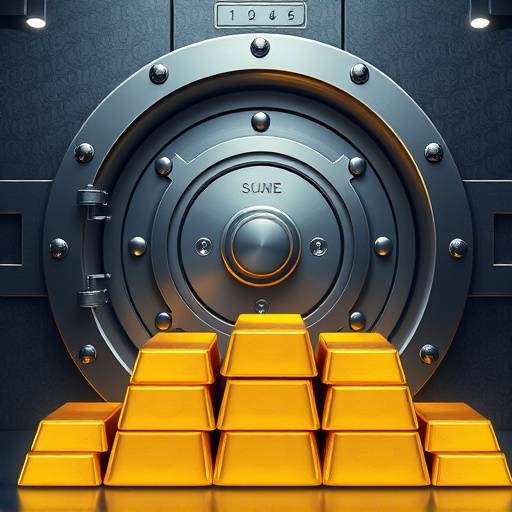 Image of a secure vault with gold bars, symbolizing the security of bonds