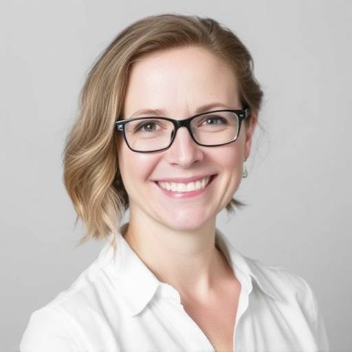 Portrait of Amelia Stone, smiling and professional